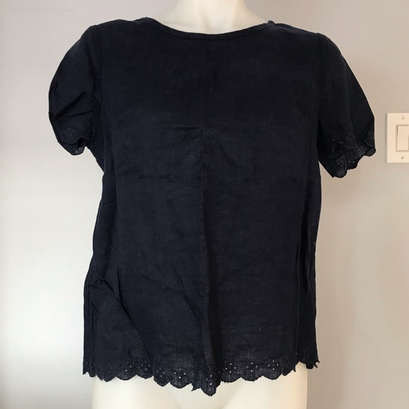 NWOT J. Crew factory cross back linen tee - Picture 2 of 5